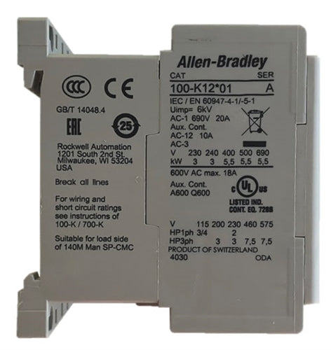 Allen Bradley 100-K12KN01 miniature contactor