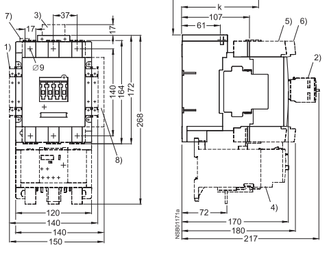 Siemens 3RT1056-6AF36 185 AMP contactor