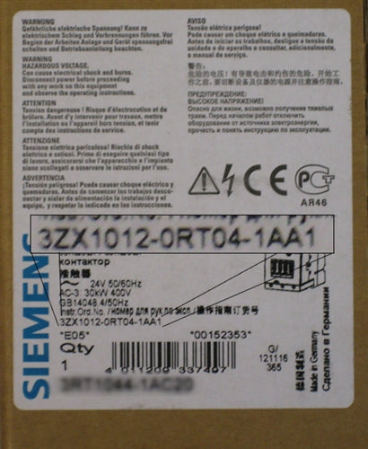 Siemens 3ZX1012-0RT04-1AA1 contactor overload relay
