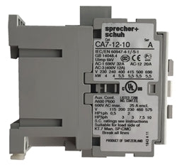 Sprecher and Schuh CA7-12-10-480 3 pole 12 AMP contactor