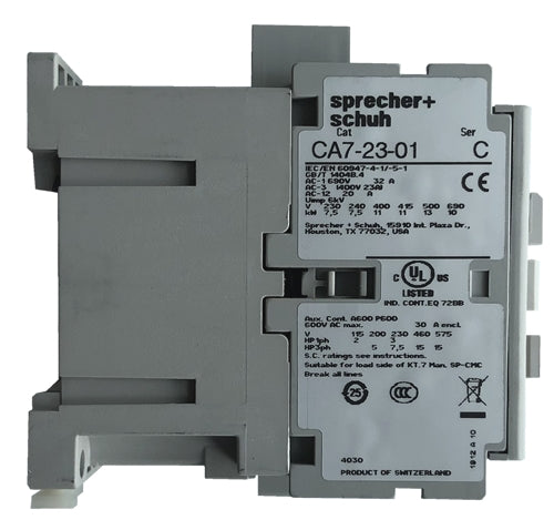 Sprecher and Schuh CA7-23-01-240 3 pole 23 AMP contactor
