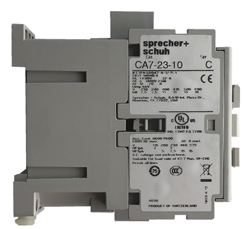 Sprecher and Schuh CA7-23-10-120 3 pole 23 AMP contactor