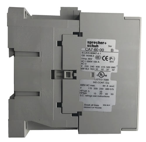 Sprecher and Schuh CA7-60-00-24B 3 pole 60 AMP contactor