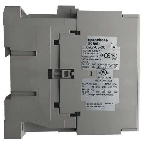 Sprecher and Schuh CA7-85-00-24Z 3 pole 85 AMP contactor
