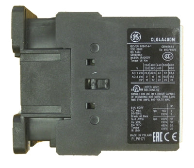 GE CL04A400M 4 pole UL/CE IEC rated contactor