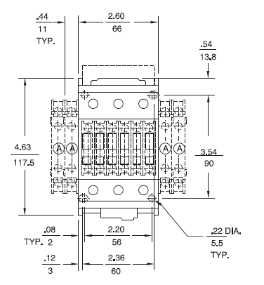 GE CL06E300M 3 pole UL/CE IEC rated contactor with electronic coil