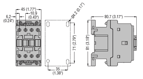 Lovato DPBF1801A04860 3 pole 18 AMP Definite Purpose Contactor