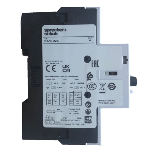 Sprecher and Schuh KTA9-32S-4.0A Manual Motor Protector