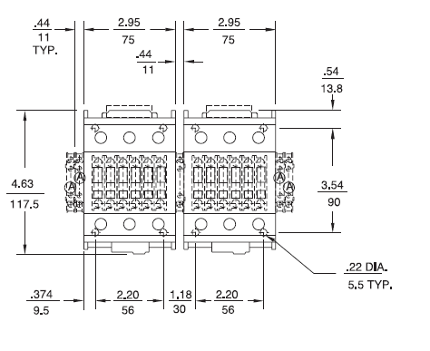 GE LAR09A 3 pole UL/CE IEC rated reversing contactor