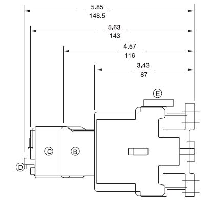 GE LAR25AS 3 pole UL/CE IEC rated reversing contactor