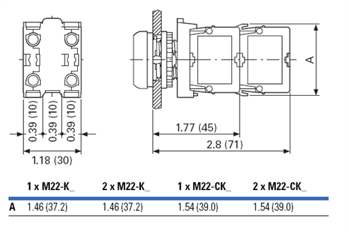 Eaton M22-K10 contact block