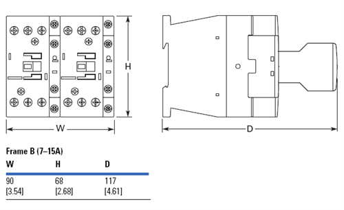 Eaton XTCR009B21L reversing 9 AMP contactor