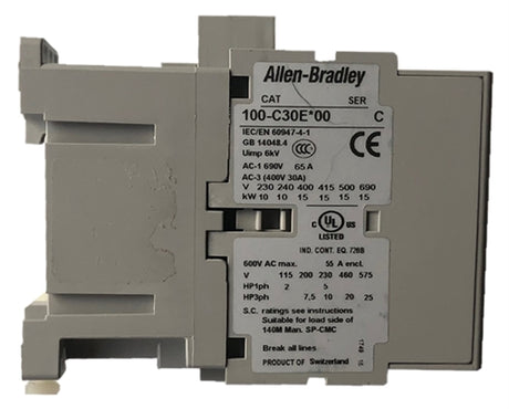 Allen Bradley 100-C30E*00 DC rated contactor
