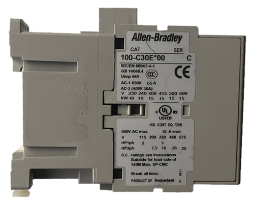 Allen Bradley 100-C37E*10DC rated contactor