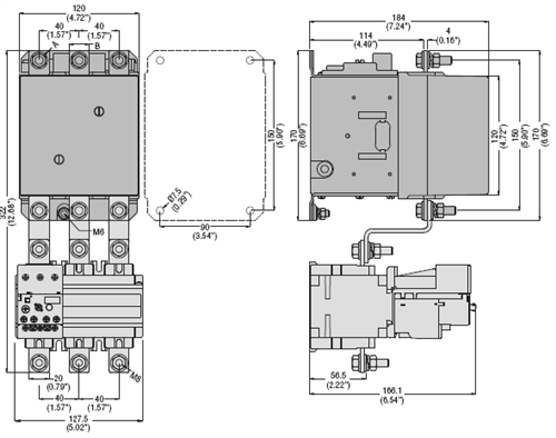 Lovato 11B145 00110 3 pole 110 AMP contactor