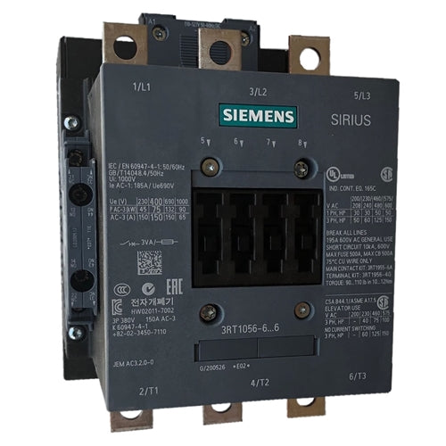 Siemens 3RT1056-6A 185 AMP contactor