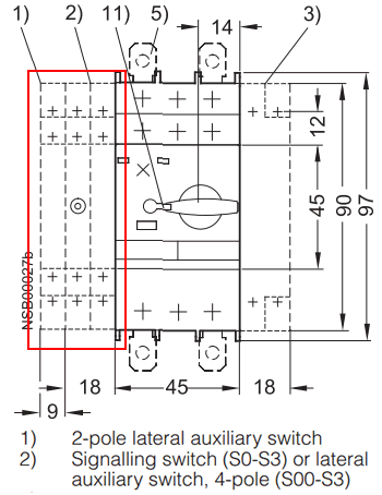Siemens 3RV1901-1C Side Mounted Auxiliary