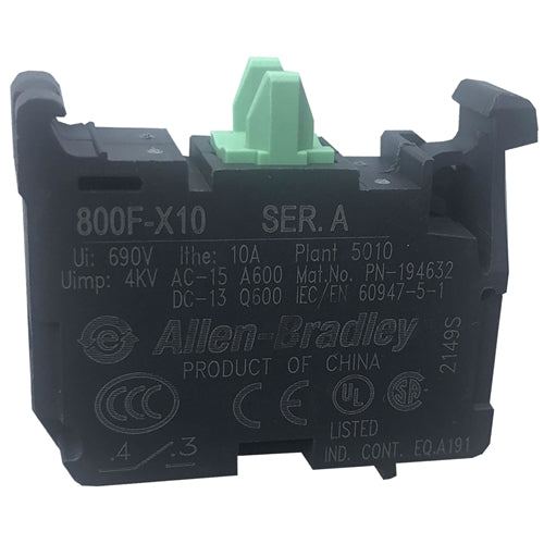 Allen Bradley 800F-X10 normally open contact block