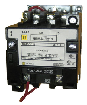 Square D 8502SCO2S NEMA Size 1 Contactor