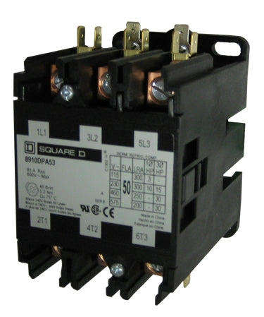 Square D 8910DPA53 3-pole Definite Purpose Contactor