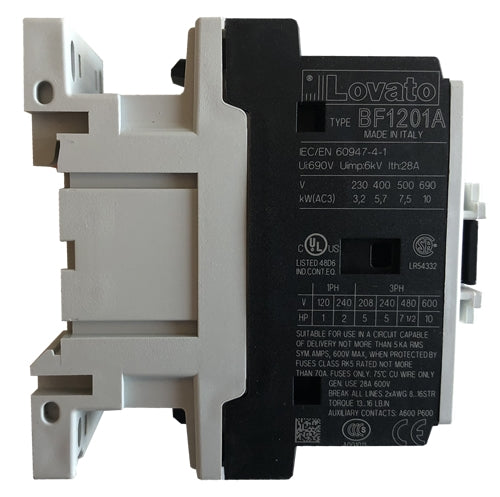 Lovato BF1201A 3 pole contactor
