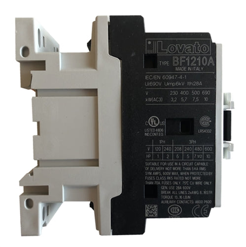 Lovato BF1210A04860 3 pole 12 AMP contactor