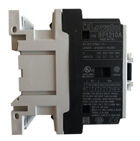 Lovato BF1210A12060 3 pole 12 AMP contactor