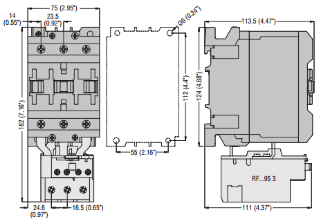Lovato BF5000 02460 3 pole 50 AMP contactor