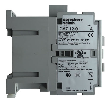 Sprecher and Schuh CA7-12-01-277 3 pole 12 AMP contactor