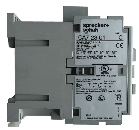 Sprecher and Schuh CA7-23-01-600 3 pole 23 AMP contactor