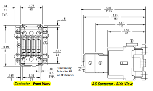 GE CL00A310TL 3 pole UL/CE IEC rated contactor