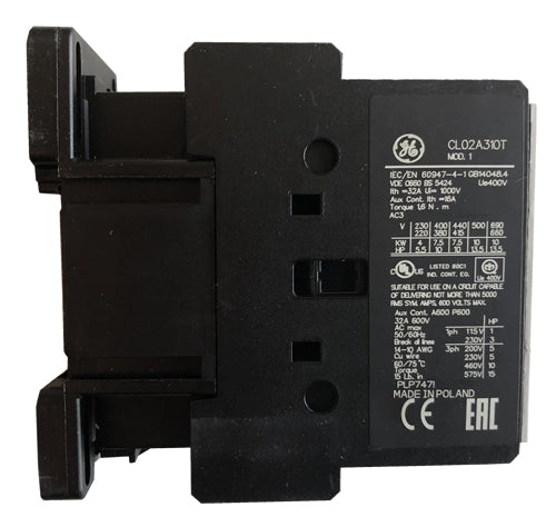 GE CL02A310TU 3 pole UL/CE IEC rated contactor