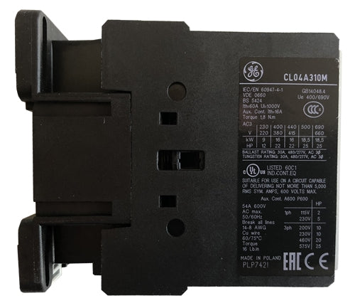 GE CL04A310M 3 pole UL/CE IEC rated contactor