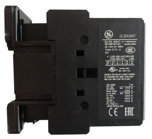 GE CL25A310TF 3 pole UL/CE IEC rated contactor