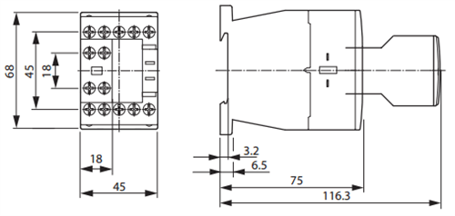Moeller DILA-31 24 volt DC 4 pole Relay