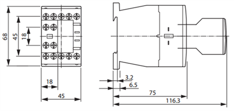 Moeller DILA-40 24 volt DC 4 pole Relay