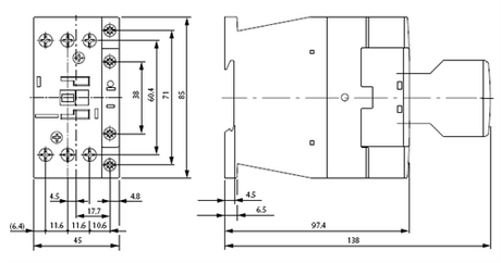 Moeller DILM17-10 24 volt DC 3 pole 18 AMP contactor