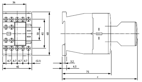 Moeller DILM7-10 24 volt DC 3 pole 7 AMP contactor