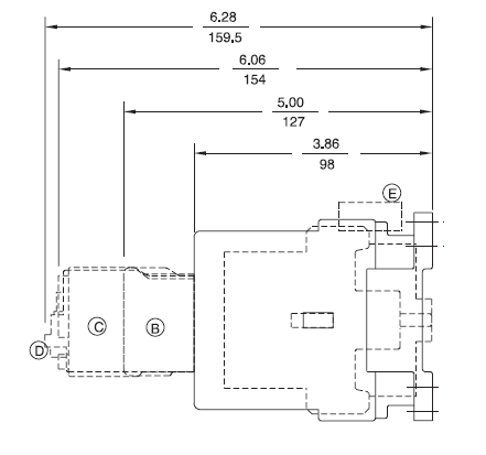 GE LAR04AS 3 pole UL/CE IEC rated reversing contactor