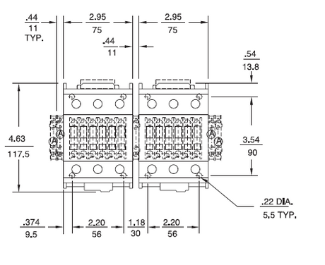 GE LAR09A 3 pole UL/CE IEC rated reversing contactor