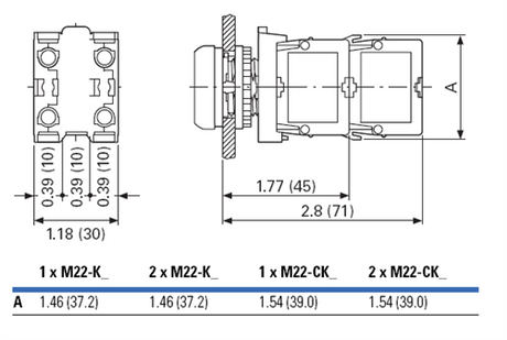 Eaton M22-K01 contact block
