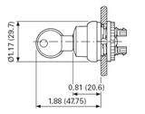 Eaton M22-WS3 22mm Keyed Selector Switch