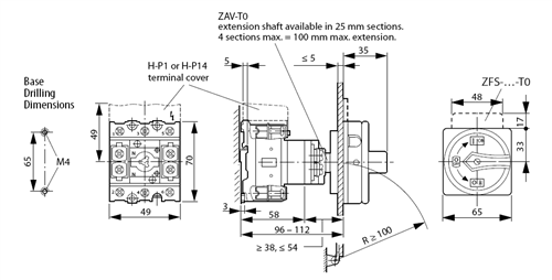 Eaton Moeller P1-25 base (panel) mounted disconnect switch