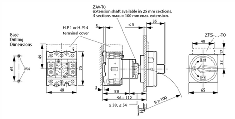Eaton Moeller P1-25 base (panel) mounted disconnect switch