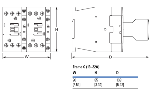 Eaton XTCR032C21 32 AMP Reversing Contactor