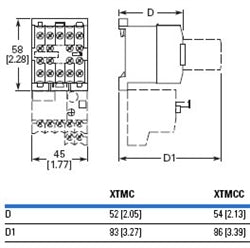 Eaton XTMF9A00B 9 AMP 4 pole Miniature Contactor